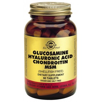 Solgar Glucosamine Hyaluronic acid chondroitin ,msm (60tabs)